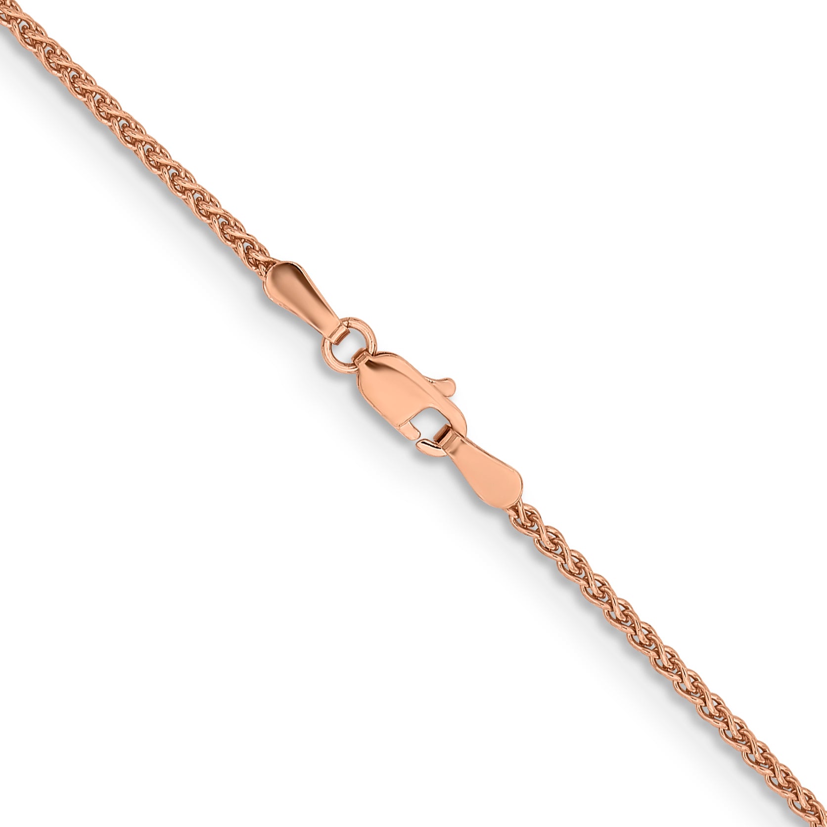 14k Rose Gold 1.7mm Solid Polished Spiga Chain