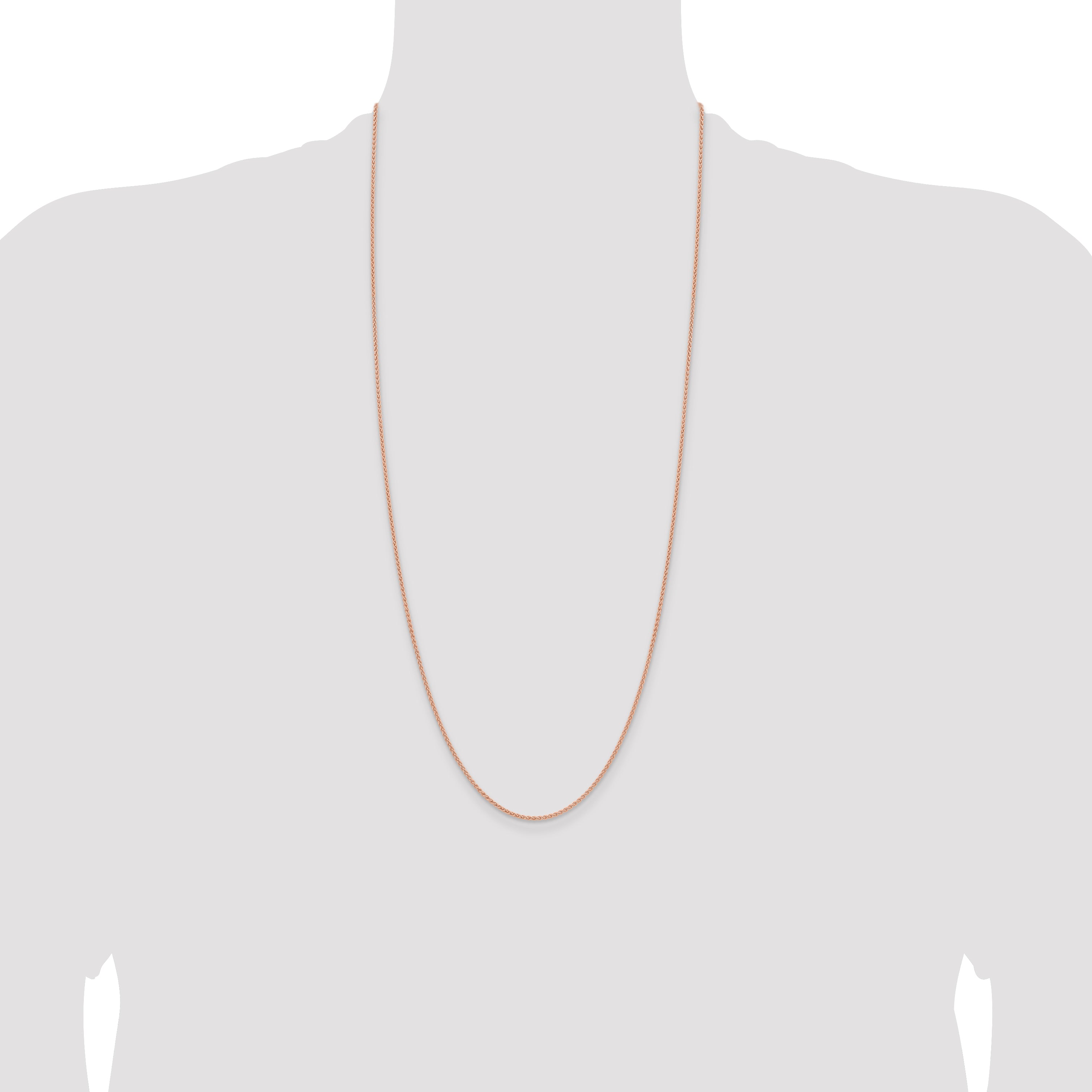 14k Rose Gold 1.7mm Solid Polished Spiga Chain