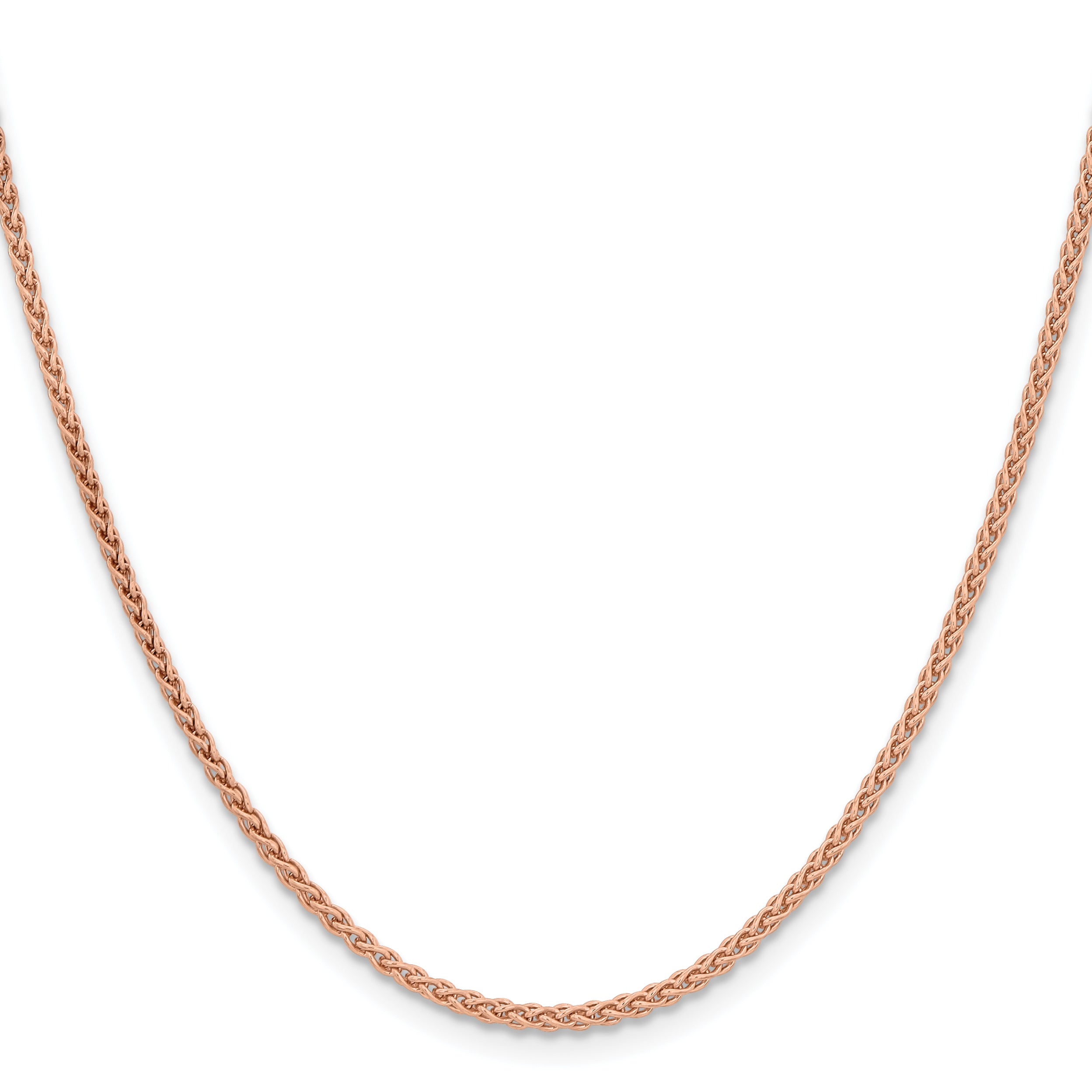 14k Rose Gold 2.1mm Solid Polished Spiga Chain