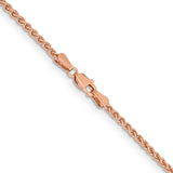 14k Rose Gold 2.1mm Solid Polished Spiga Chain