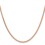 14k Rose Gold 2.1mm Solid Polished Spiga Chain