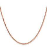 14k Rose Gold 2.1mm Solid Polished Spiga Chain
