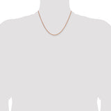 14k Rose Gold 2.1mm Solid Polished Spiga Chain