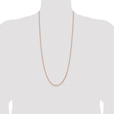 14k Rose Gold 2.1mm Solid Polished Spiga Chain