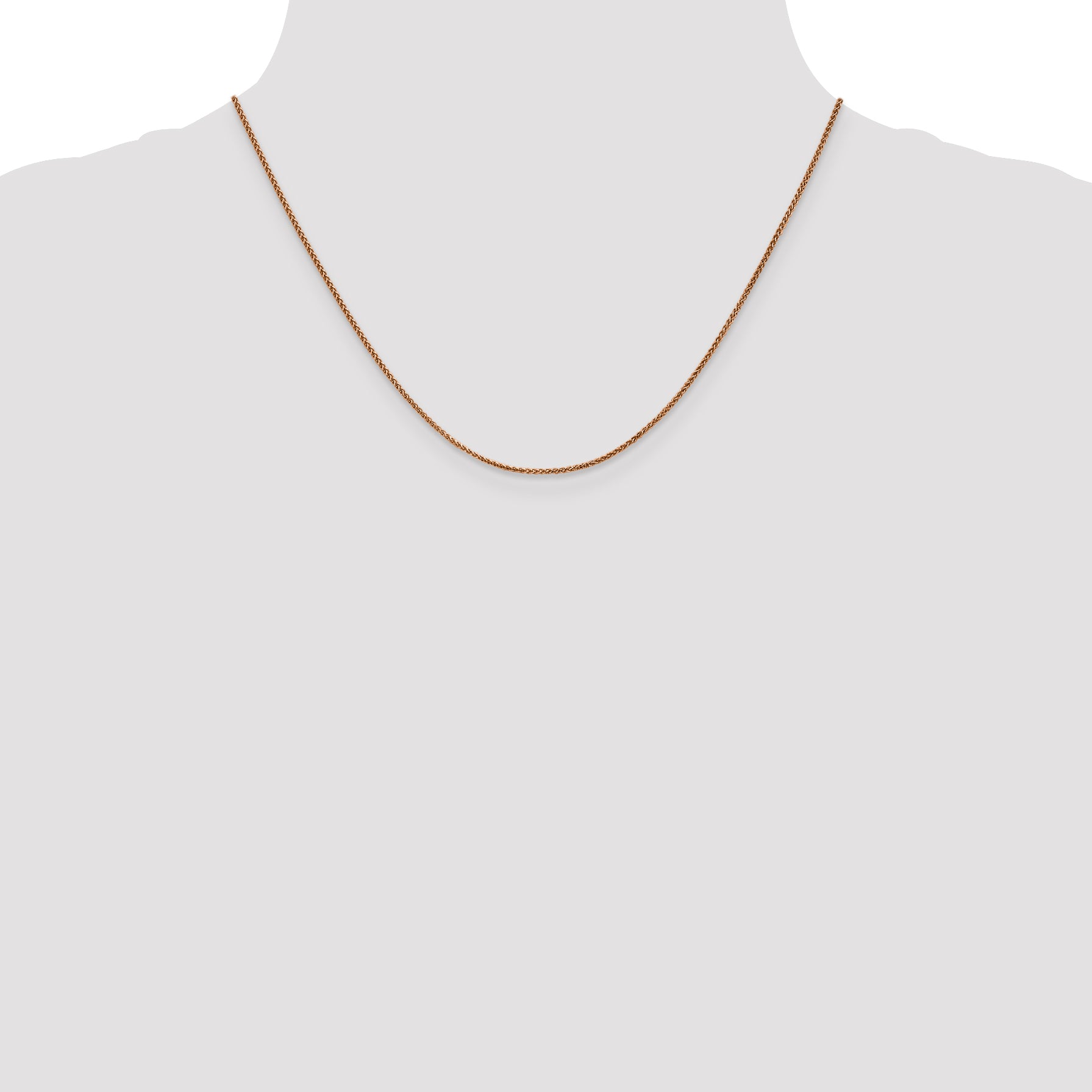 14k Rose Gold 1.25mm D/C Spiga Chain