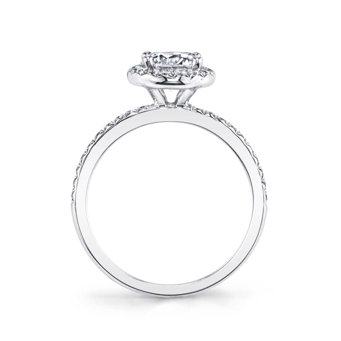 Morgan - Princess Cut Engagement Ring with Halo