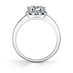 Lilian - Floral Halo Engagement Ring