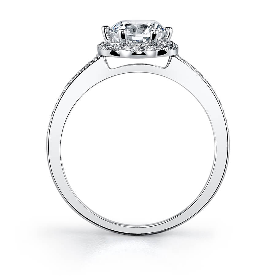 Lilian - Floral Halo Engagement Ring