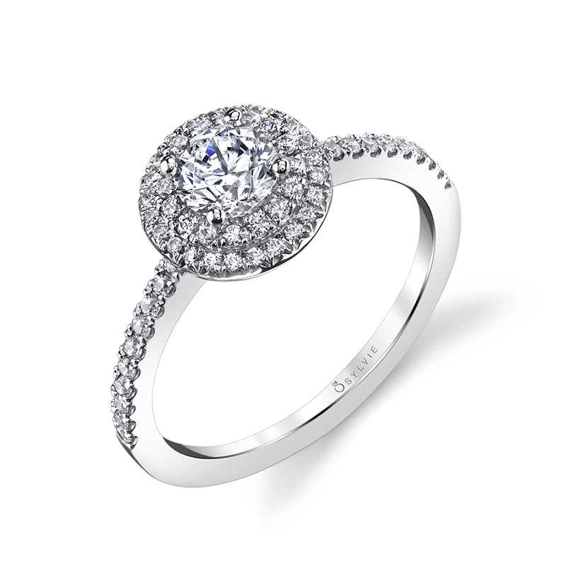Claudia - Petite Double Halo Engagement Ring