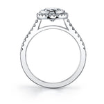 Anita - Modern Bezel Set Halo Engagement Ring