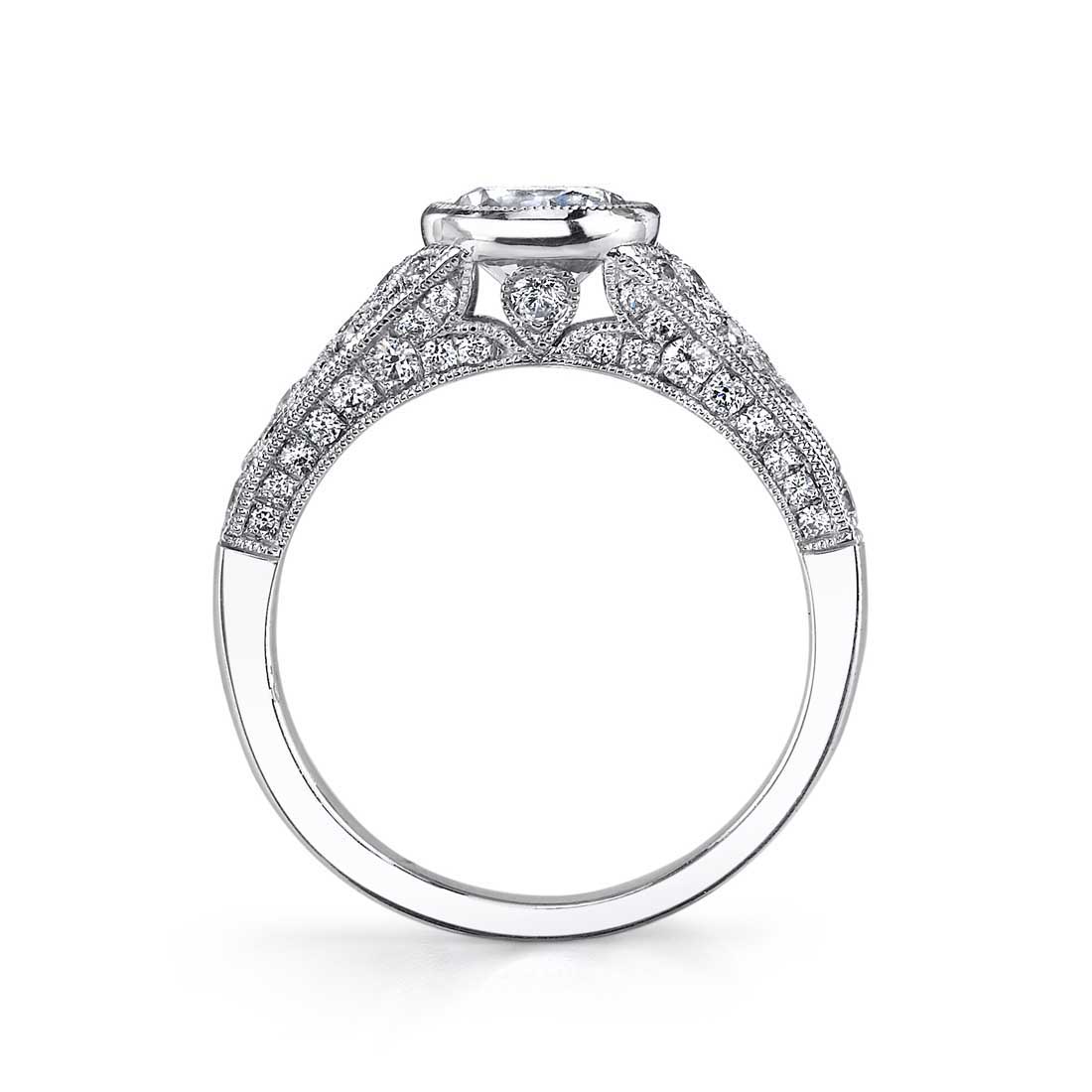 Oval Engagement Ring with Bezel Setting - Barbara