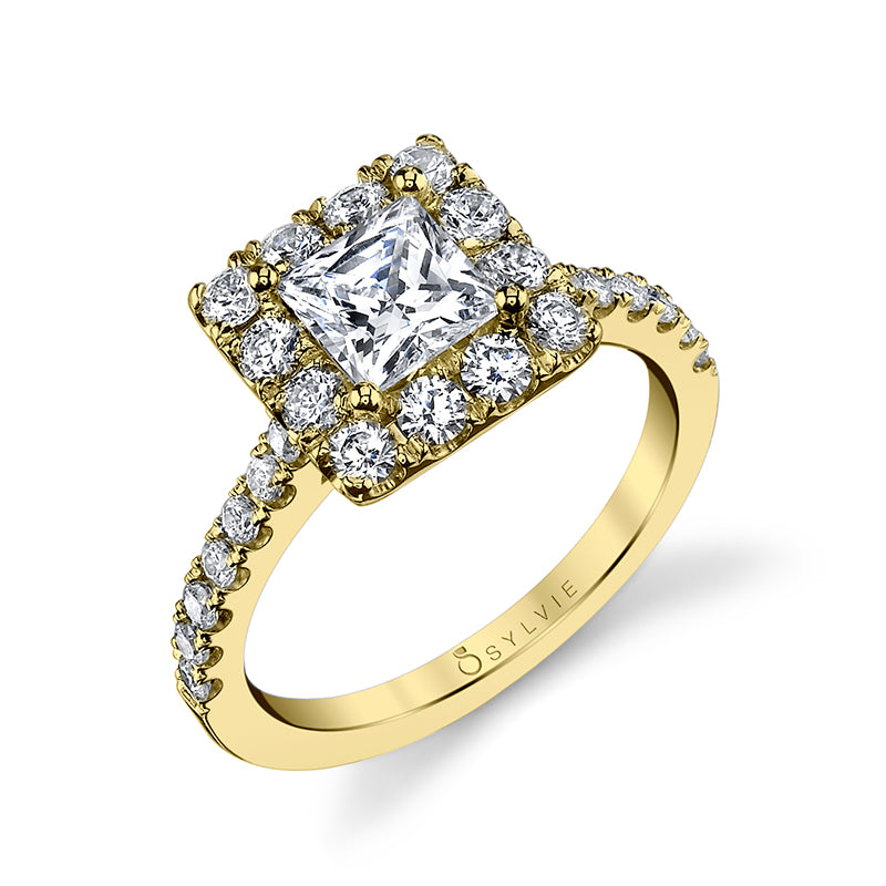 Princess Cut Classic Halo Engagement Ring - Jacalyn
