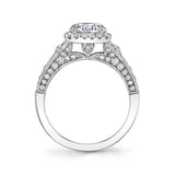 Emerald Cut Vintage Engagement Ring with Halo - Cheri