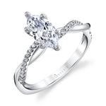 Marquise Cut Diamond Spiral Engagement Ring - Yasmine