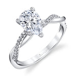 Pear Shaped Diamond Spiral Engagement Ring - Yasmine