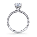 Emerald Cut Classic Pave Engagement Ring - Jayla