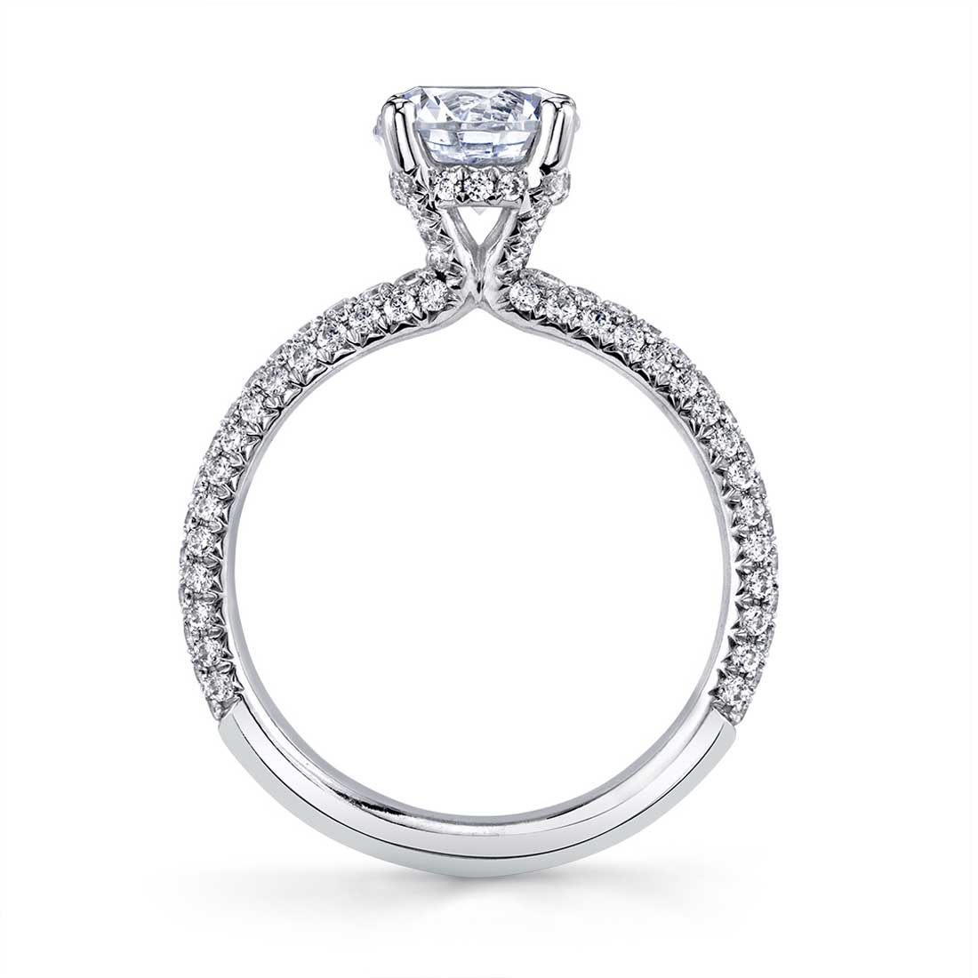 Oval Cut Classic Pave Two Tone Engagement Ring - Jayla