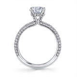 Oval Cut Classic Pave Two Tone Engagement Ring - Jayla
