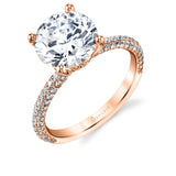 Round Cut 3 Carat Classic Pave Engagement Ring - Jayla