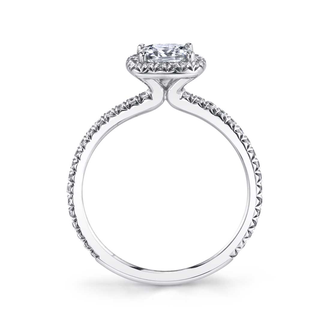 Cushion Cut Halo Engagement Ring - Vivian