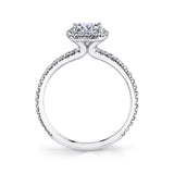 Cushion Cut Halo Engagement Ring - Vivian