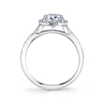 Oval Cut Split Shank Halo Engagement Ring - Alexandra