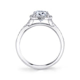 Pear Shaped Split Shank Halo Engagement Ring - Alexandra