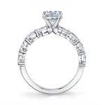 Round Cut Marquise Diamond Engagement Ring - Solange