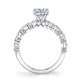 Round Cut Marquise Diamond Engagement Ring - Solange