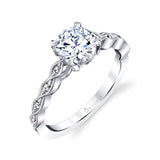 Round Cut Unique Engagement Ring - Elena