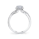 Two Tone Spiral Engagement Ring in Yellow Gold