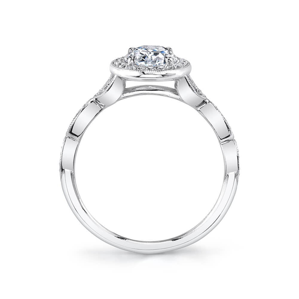 Vintage Inspired Halo Engagement Ring - Georgienne
