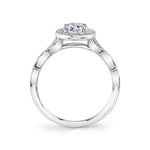 Vintage Inspired Halo Engagement Ring - Georgienne