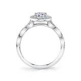 Vintage Inspired Halo Engagement Ring - Georgienne