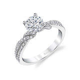Spiral Diamond Engagement Ring