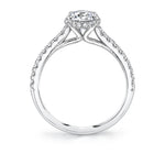 Cushion Cut Classic Hidden Halo Engagement Ring - Harmonie
