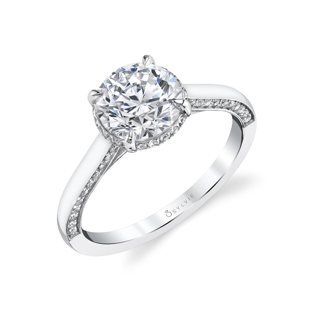 Hidden Halo Engagement Ring - Calina