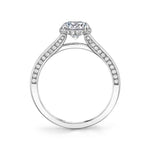 Hidden Halo Engagement Ring with Diamond Profile - Hadlee