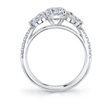 Oval Engagement Ring with Pear Side Stones - Vanna