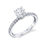 Round Cut Classic Hidden Halo Collar Engagement Ring - Nova