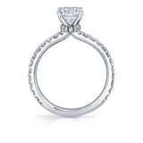 Round Cut Classic Hidden Halo Collar Engagement Ring - Nova
