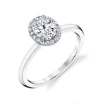 Oval Cut Solitaire Halo Engagement Ring - Elsie