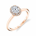 Oval Cut Solitaire Halo Engagement Ring - Elsie