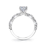 Round Cut Alternating Engagement Ring - Felicity