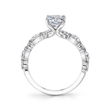 Round Cut Alternating Engagement Ring - Felicity