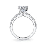 Pear Cut Wide Diamond Setting Classic Engagement Ring - Aloria