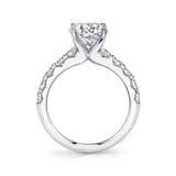Pear Cut Wide Diamond Setting Classic Engagement Ring - Aloria