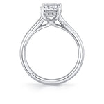 Emerald Cut Solitaire Hidden Halo Engagement Ring - Elliott