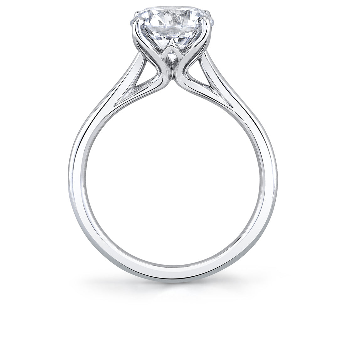 Tulira Solitaire Petal Prong Engagement Ring - Amber