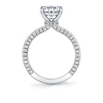 Round Cut Solitaire Engagement Ring with Diamond Profile and Hidden Halo Collar - Ciela